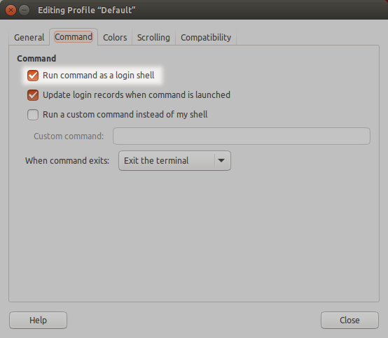 Gnome Terminal Preferences